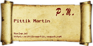 Pittik Martin névjegykártya